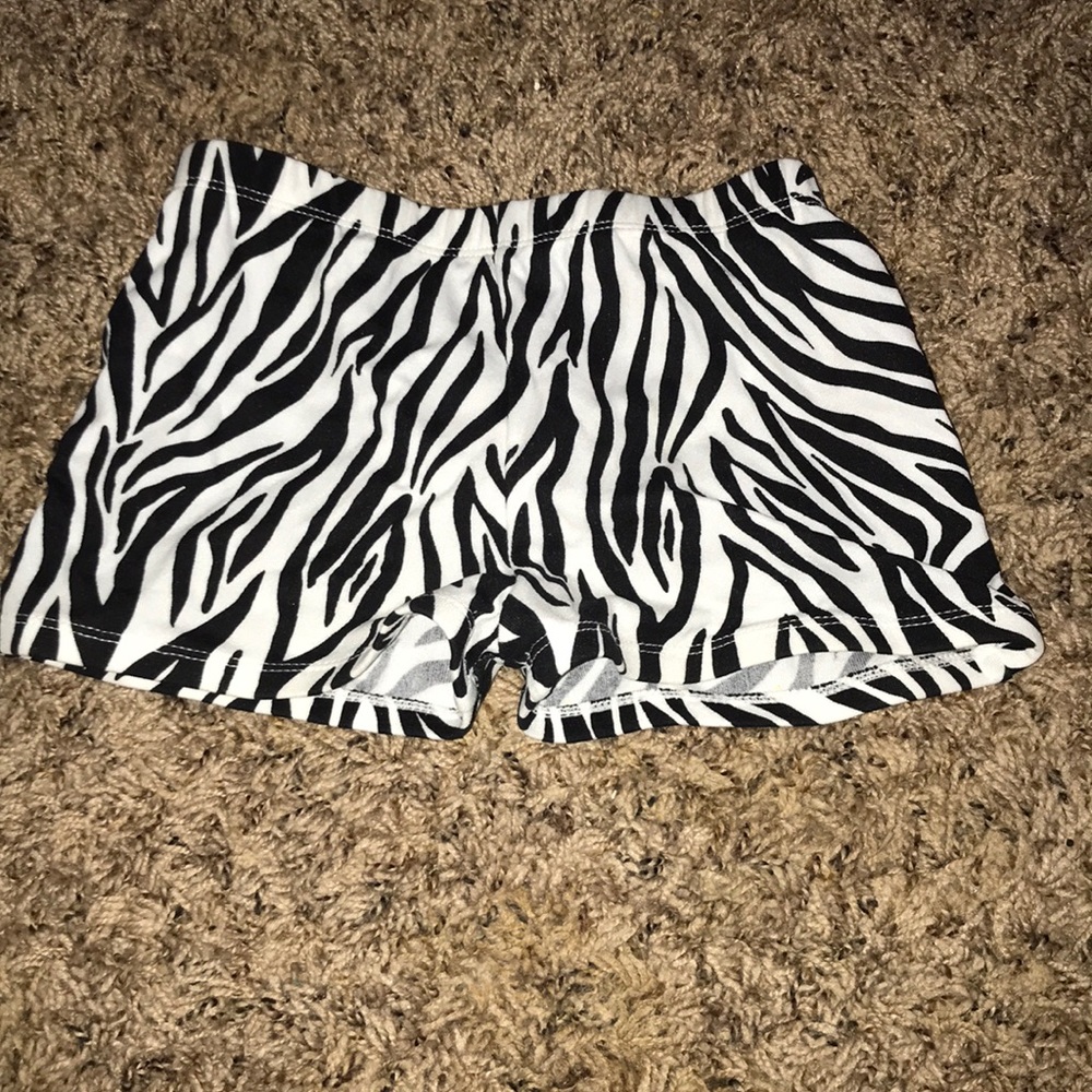Youth kids zebra spandex shorts